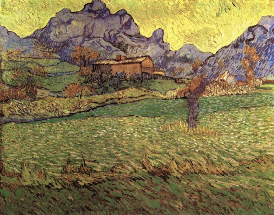 Dağlık bir manzarada buğday tarlası - Vincent van Gogh