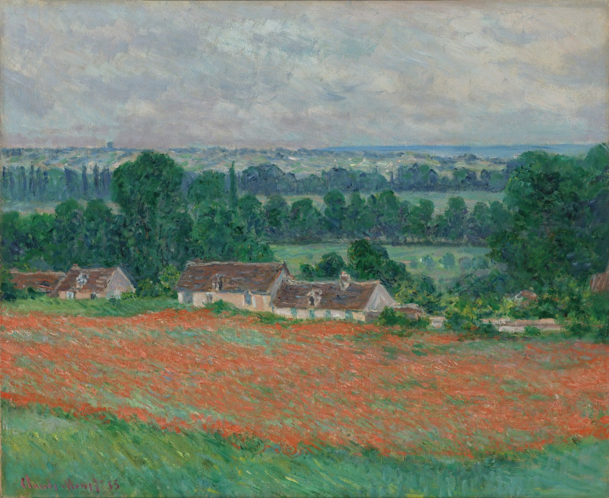 Reproduction du tableau « Champs de coquelicots à Giverny - Claude Monet » par Alpha Reproduction en peinture à l’huile