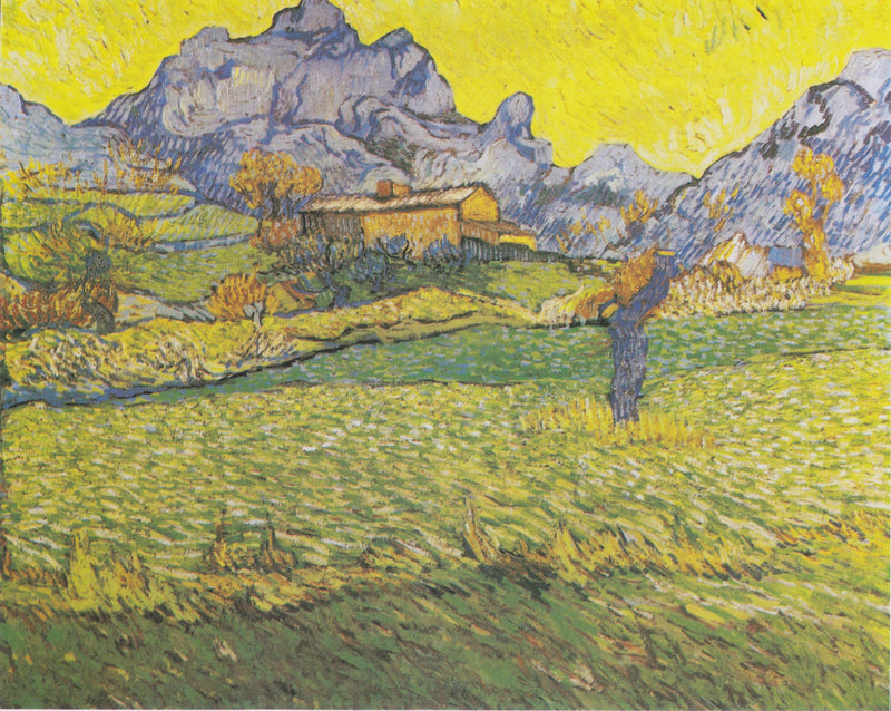 Dağlık bir manzarada buğday tarlası - Vincent van Gogh