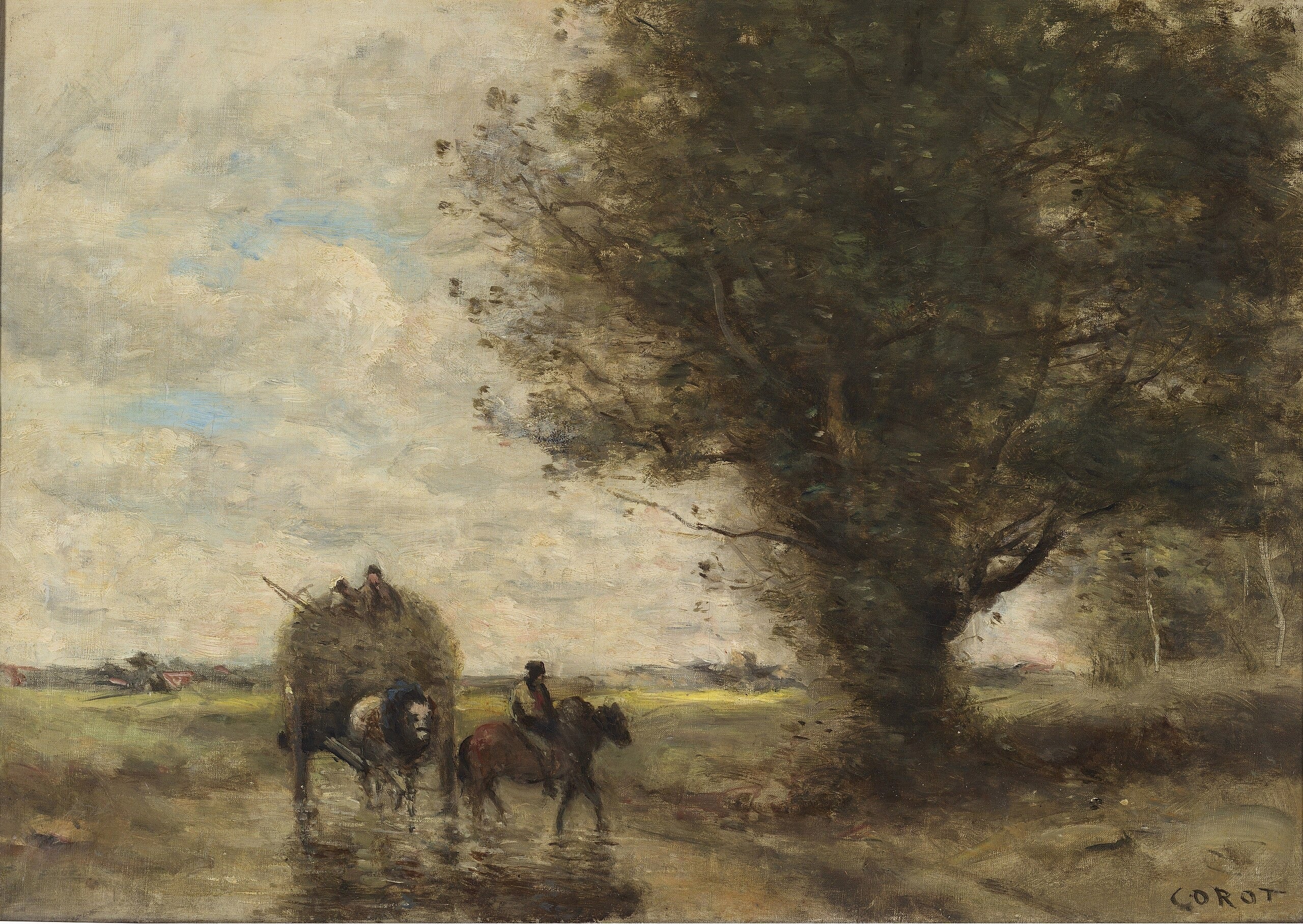 Charette à foin - Jean-Baptiste Camille Corot