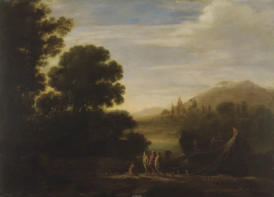 Akşamın altın parıltısında odun yükleme - Claude Lorrain
