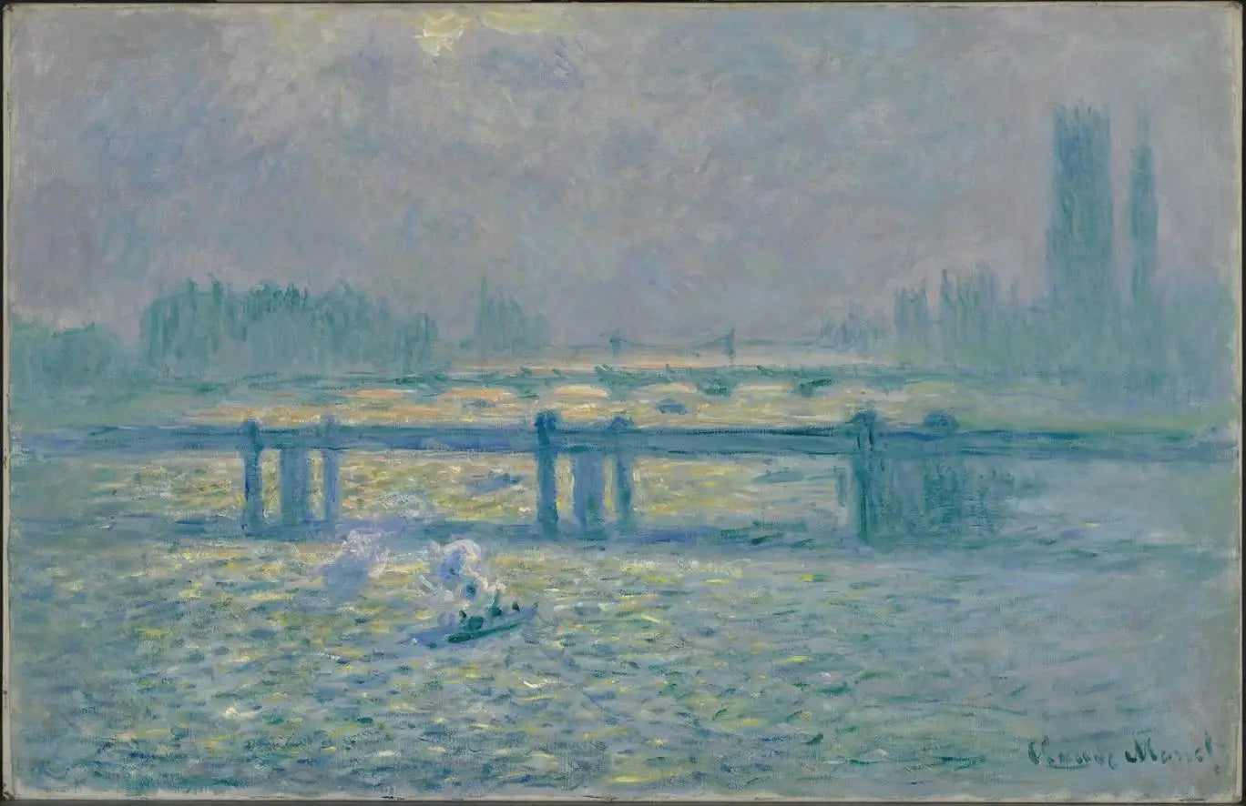 Reproduction du tableau « Charing Cross Bridge, reflets sur la Tamise - Claude Monet » par Alpha Reproduction en peinture à l’huile