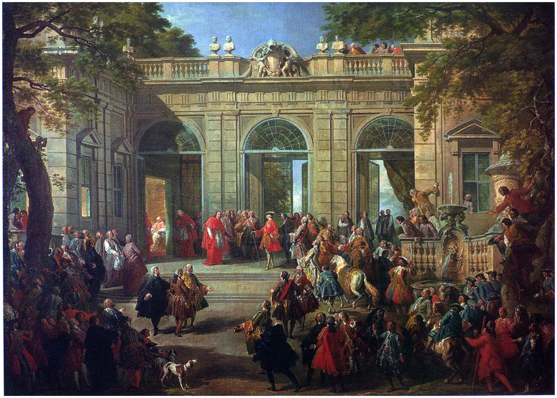 Charles de Bourbon Papa Benoît XIV'ü Café du Quirinal'de Ziyaret Ediyor - Giovanni Paolo Panini
