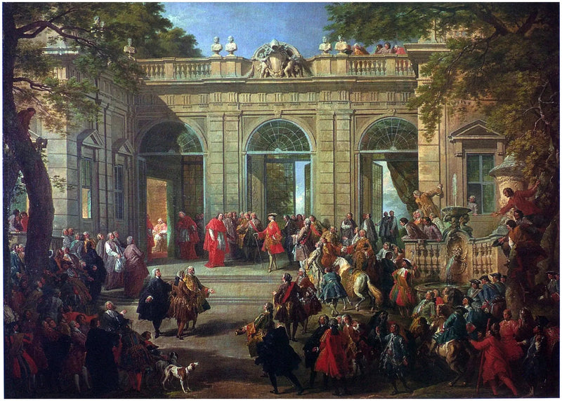 Charles de Bourbon Papa Benoît XIV'ü Café du Quirinal'de Ziyaret Ediyor - Giovanni Paolo Panini