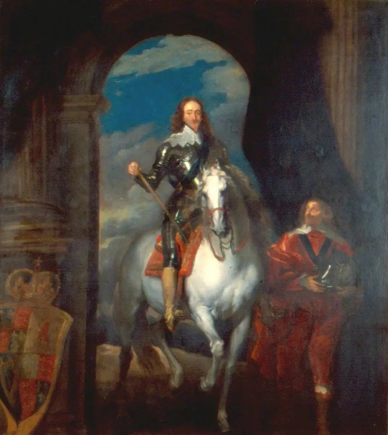 Charles Ier (1600-1649), at üzerinde - Antoine van Dyck