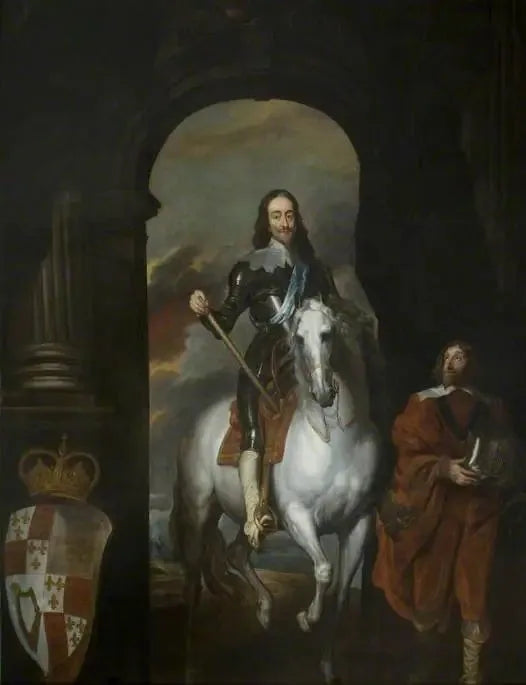Kral I. Charles (1600-1649), beyaz bir at üzerinde - Antoine van Dyck