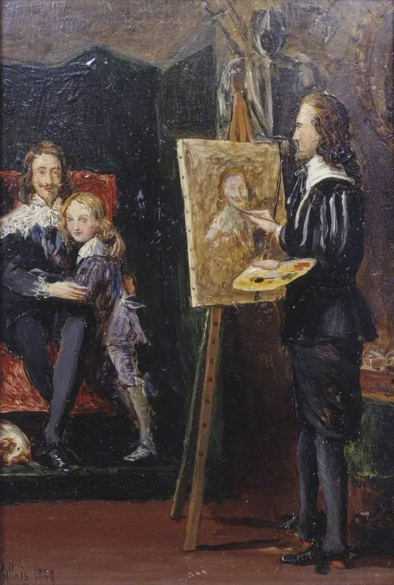 Charles I ve oğlu Van Dyck atölyesinde - John Everett Millais