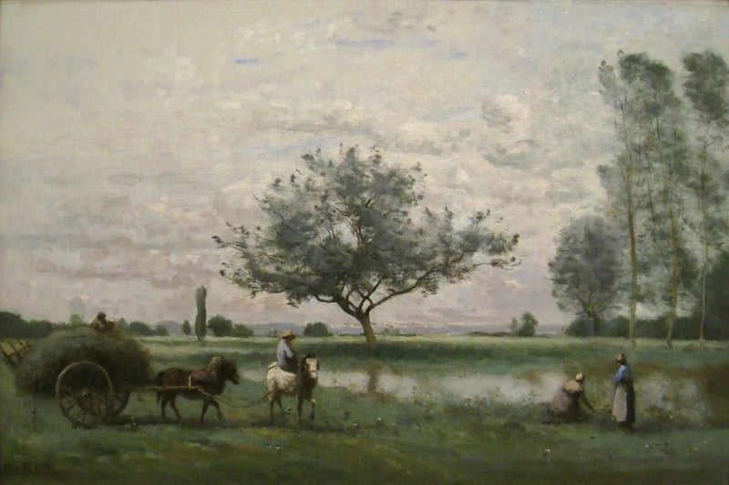 Yol Kenarındaki Saman Arabası - Jean-Baptiste Camille Corot