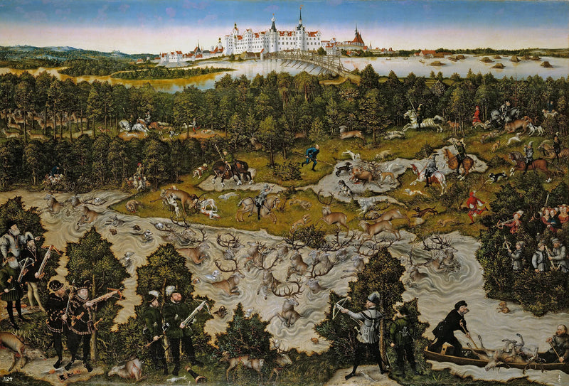 Ferdinand I onuruna Torgau Kalesi Avı - Lucas Cranach the Elder