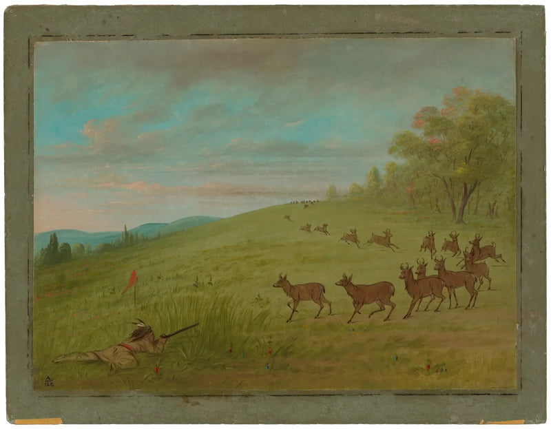 Antilop Avı - Assinneboine - George Catlin