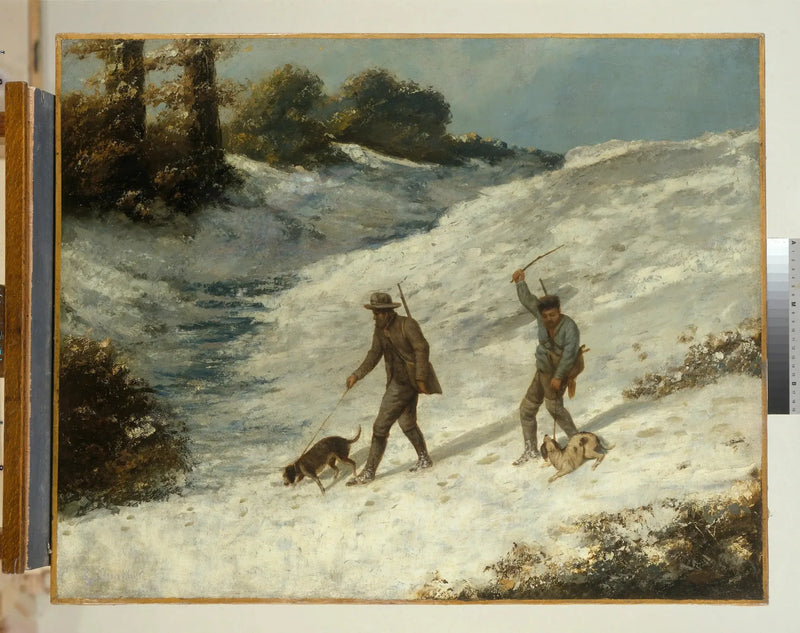 Kar Yağışında Avcılar - Gustave Courbet