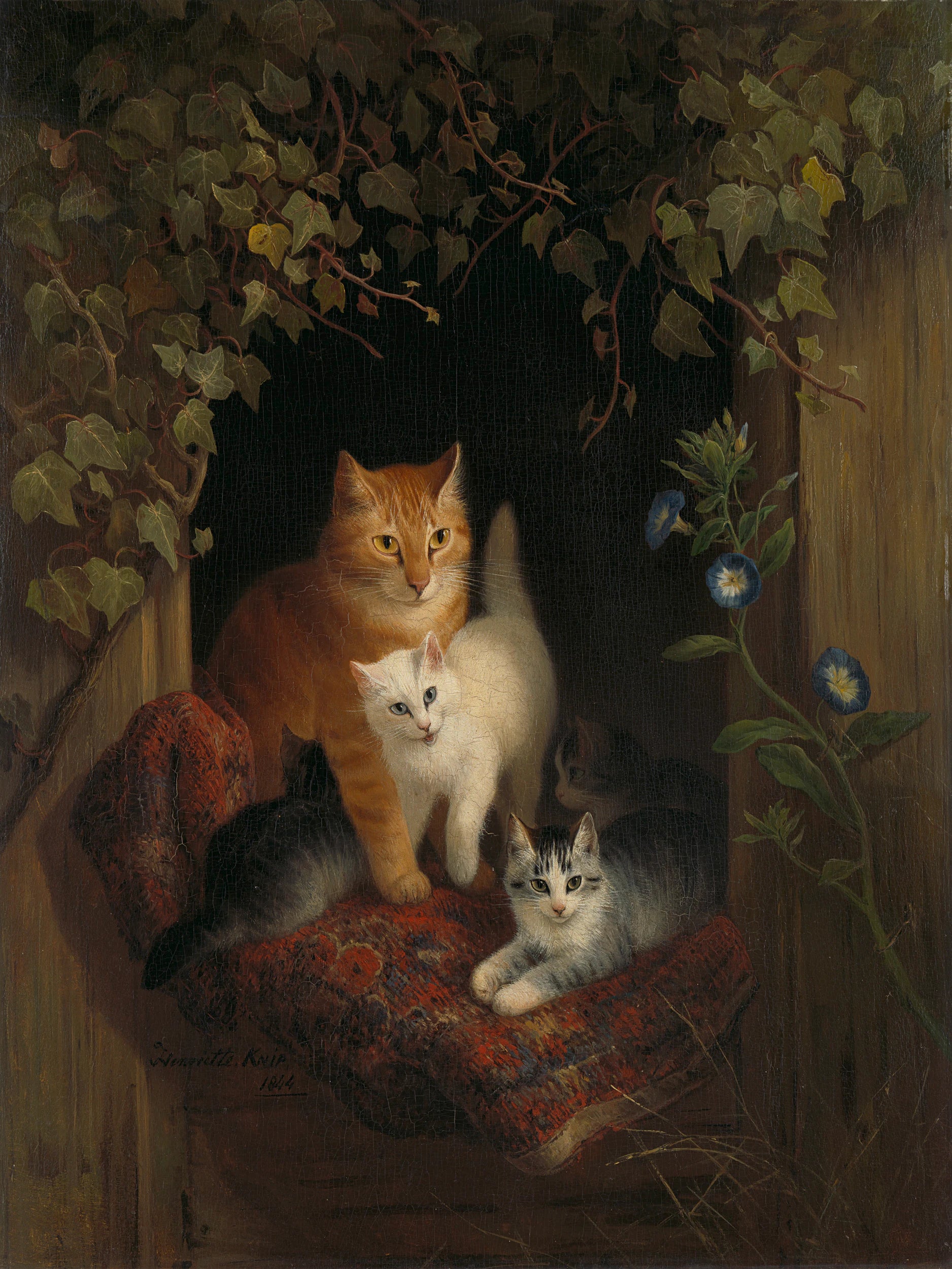 Chat avec garçon - Henriëtte Ronner-Knip