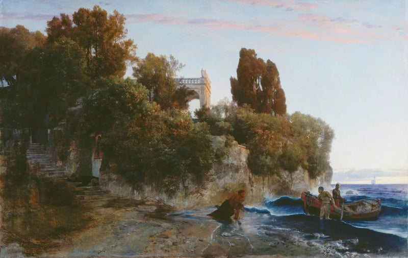 Deniz kenarındaki şato ve şatoda cinayet - Arnold Böcklin