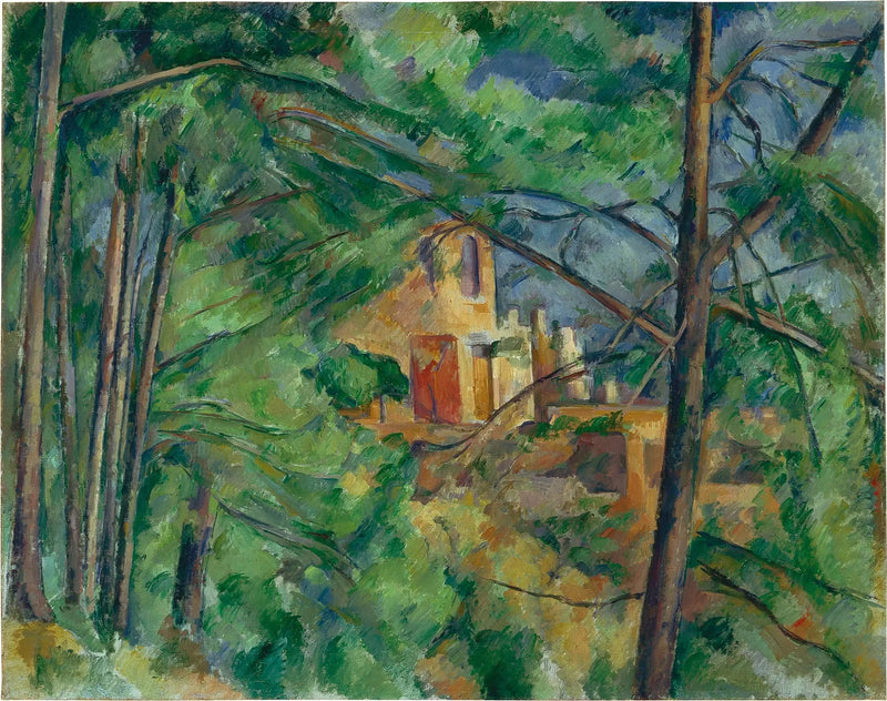 Ağaçların Ardındaki Siyah Şato - Paul Cézanne