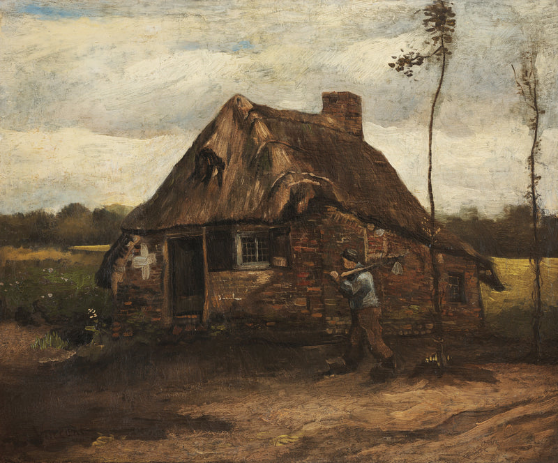 Bir köylünün evine döndüğü bir kır evi sahnesi - Vincent van Gogh
