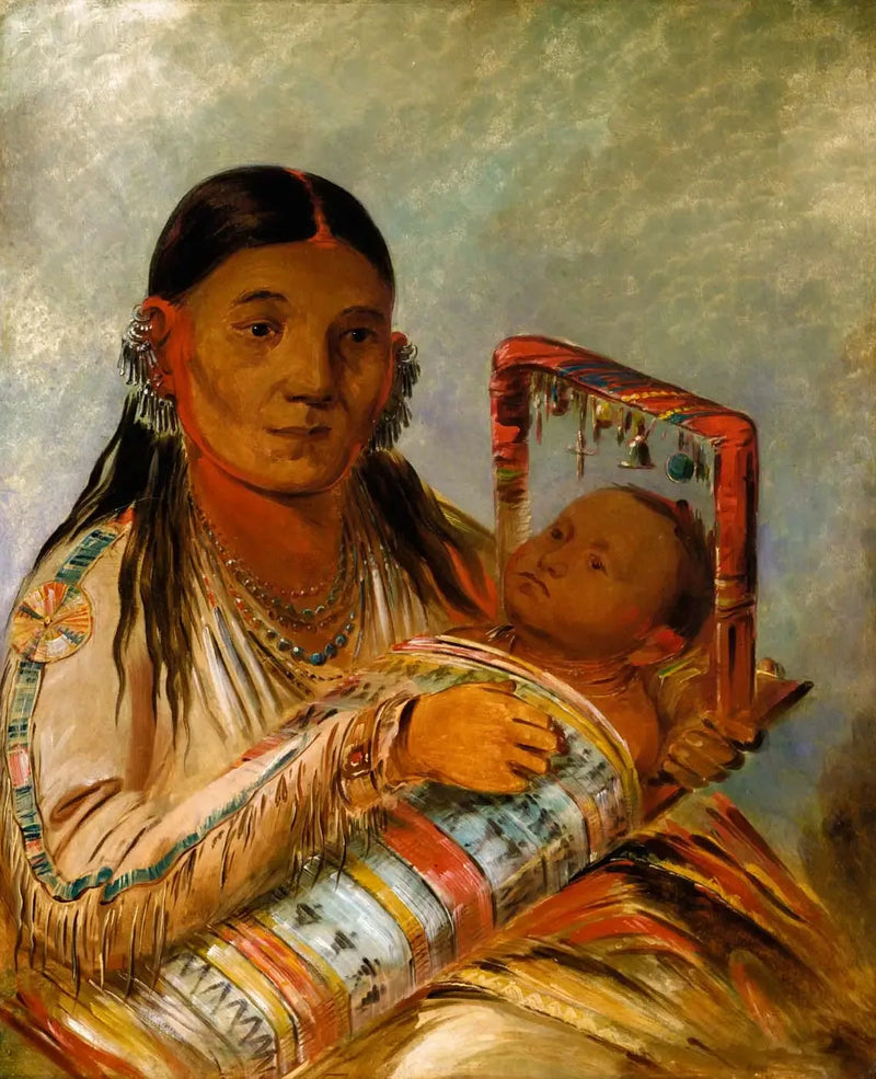 Chée-ah-ká-tchée, Nót-to-way'in eşi - George Catlin