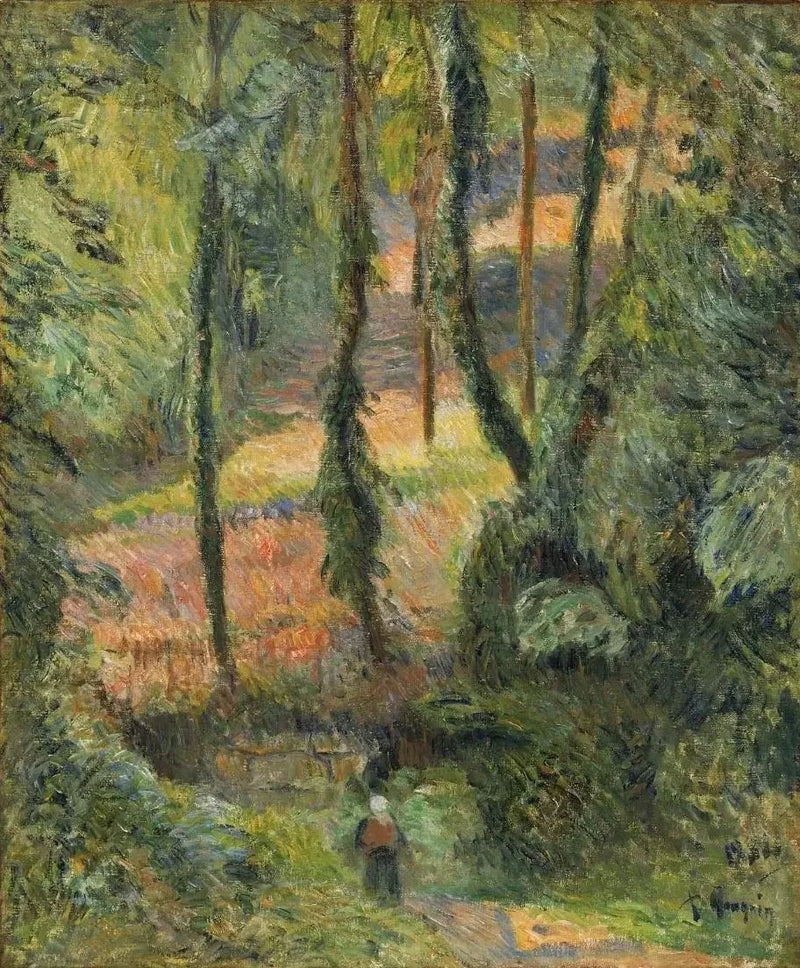 Ağaçlık bir yamaçta derin yol - Paul Gauguin