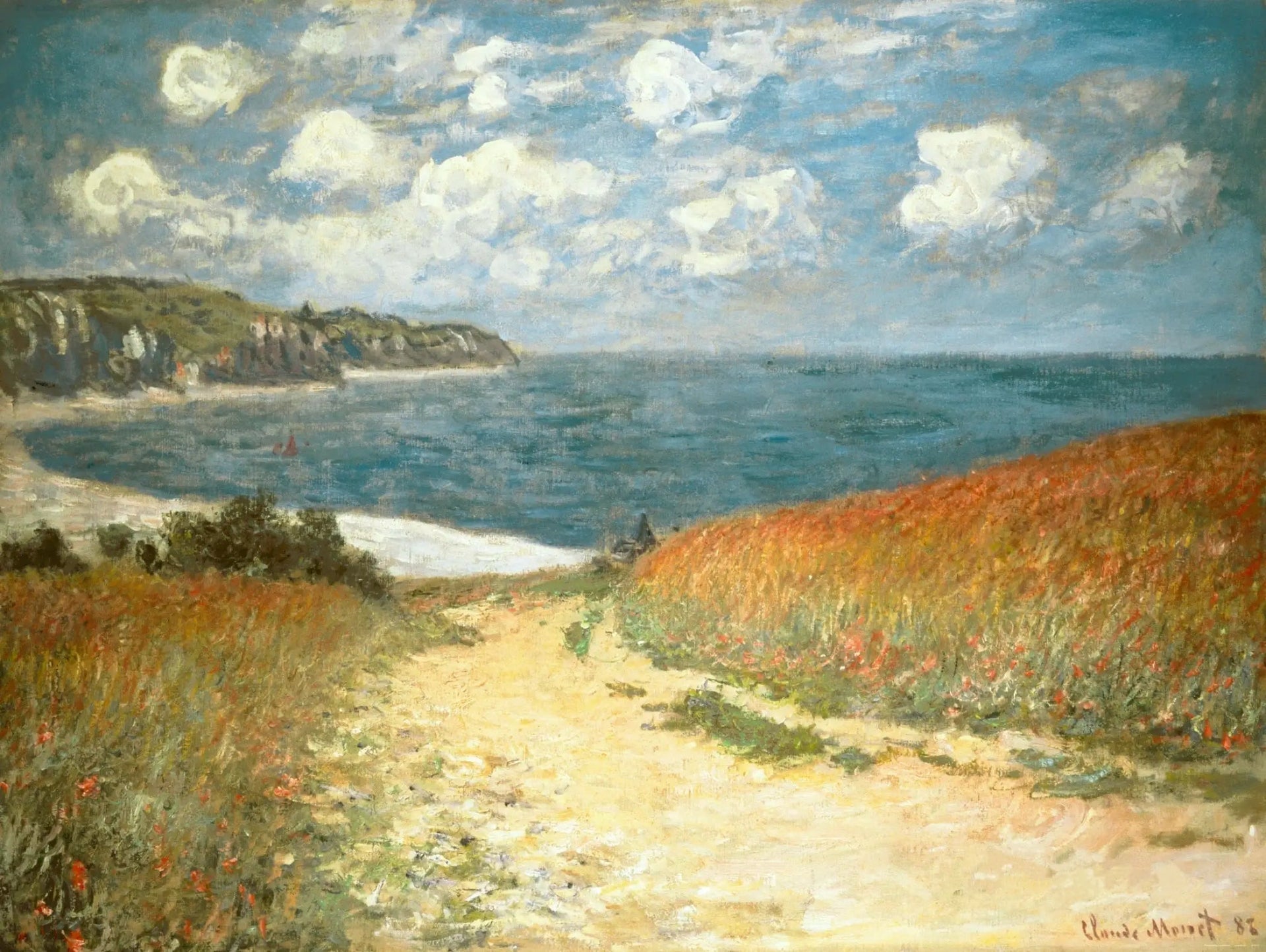 Chemin dans les blés à Pourville - Claude Monet image 1 copie peinte à la main à l’huile