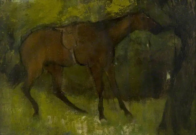 Bir ağaca bağlı at - Edgar Degas