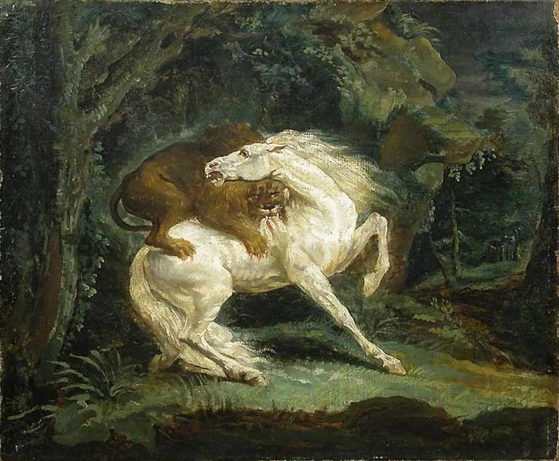 Aslan tarafından saldırıya uğrayan at - Théodore Géricault