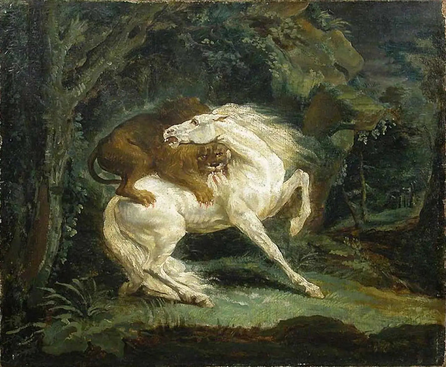 Aslan tarafından saldırıya uğrayan at - Théodore Géricault