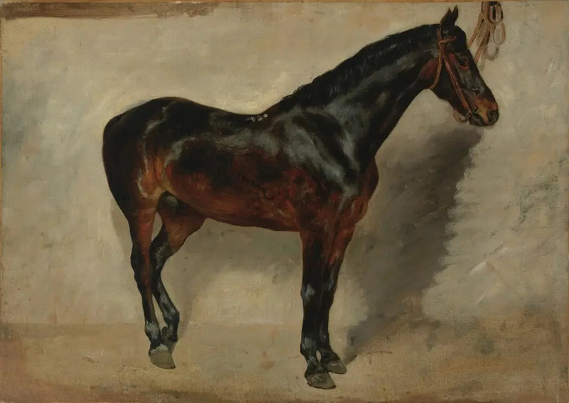 Bağlı kestane at - Eugène Delacroix