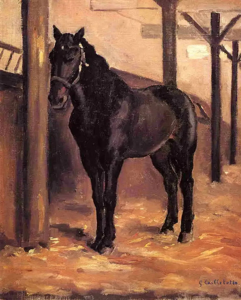 Ahırda kestane at - Gustave Caillebotte