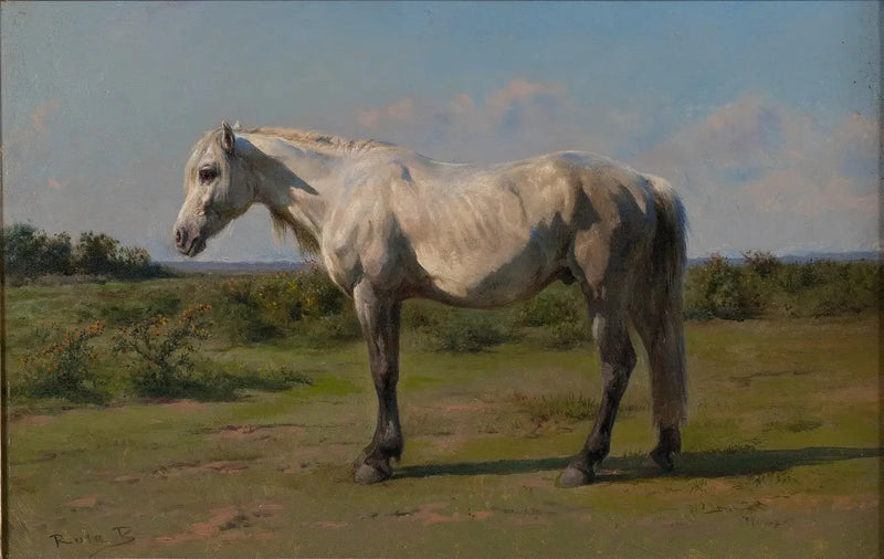 Beyaz at bir çayırda - Rosa Bonheur