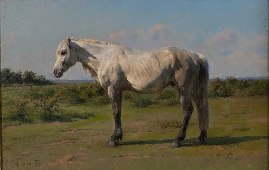 Beyaz at bir çayırda - Rosa Bonheur