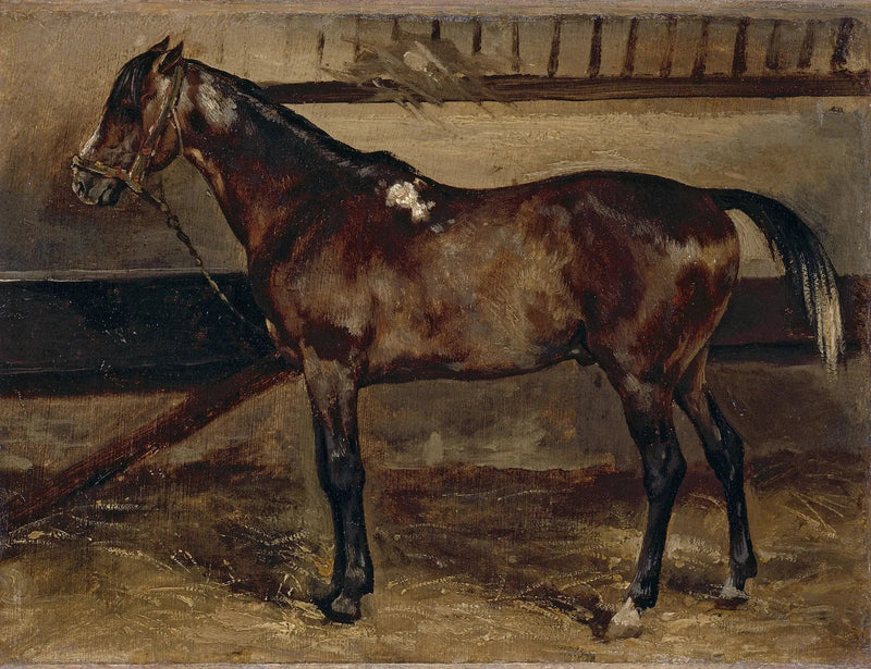 Ahırda kahverengi at - Théodore Géricault