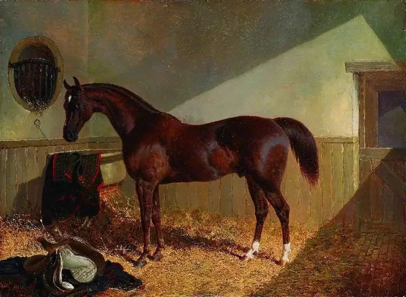 Kahverengi at ahırda - John Frederick Herring, Sr.