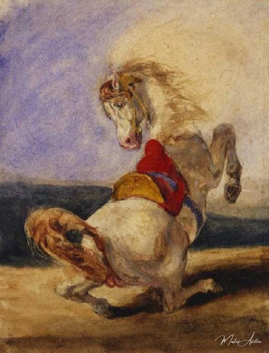 Cheval cabré - Eugène Delacroix - Reproductions de tableaux et peintures haut de gamme