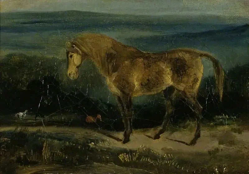 Manzara içinde at - Eugène Delacroix