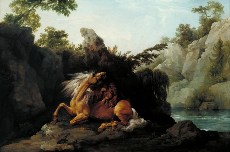 Aslan tarafından yutulan at - George Stubbs