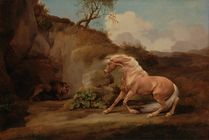 George Stubbs tarafından bir aslan tarafından korkutulan at