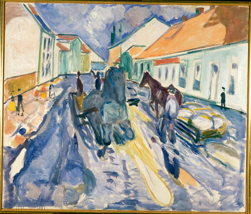 Bir sokakta sarılı at - Edvard Munch