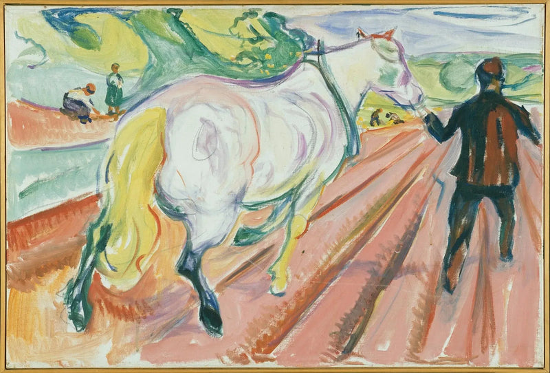 Tarlada At ve Adam - Edvard Munch