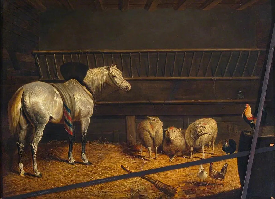 Gri at ahırda - John Frederick Herring, Sr.