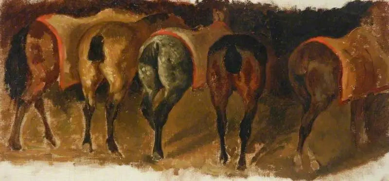 Ahırda Duran Atlar - Théodore Géricault