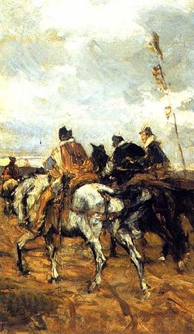 Atlar ve şövalyeler - Giovanni Boldini