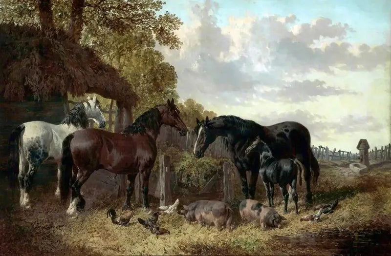 Atlar, domuzlar ve kümes hayvanları - John Frederick Herring, Sr.