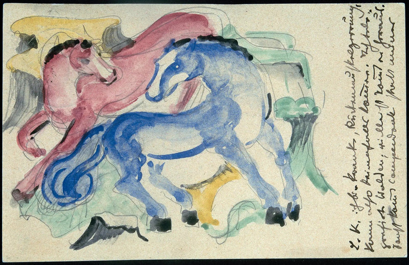 Kırmızı ve Mavi Atlar - Franz Marc