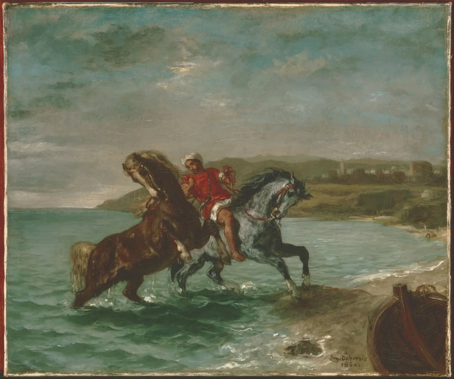 Denize Çıkan Atlar - Eugène Delacroix