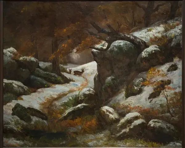 Karlar İçinde Geyik - Gustave Courbet