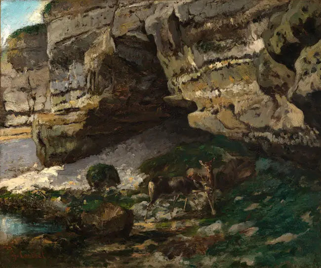 Kaynakta Geyikler - Gustave Courbet