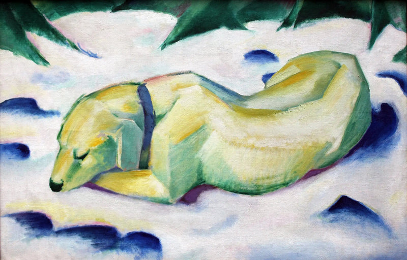Karın üstünde yatan köpek - Franz Marc