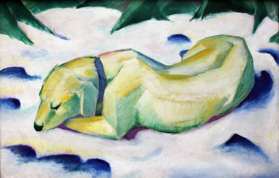 Karın üstünde yatan köpek - Franz Marc