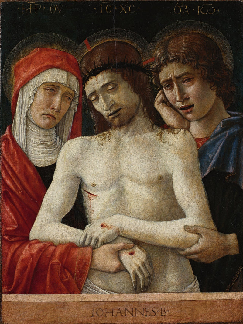 İsa'nın ölümü, Meryem ve Yuhanna İncili Yazarı ile çevrili - Giovanni Bellini