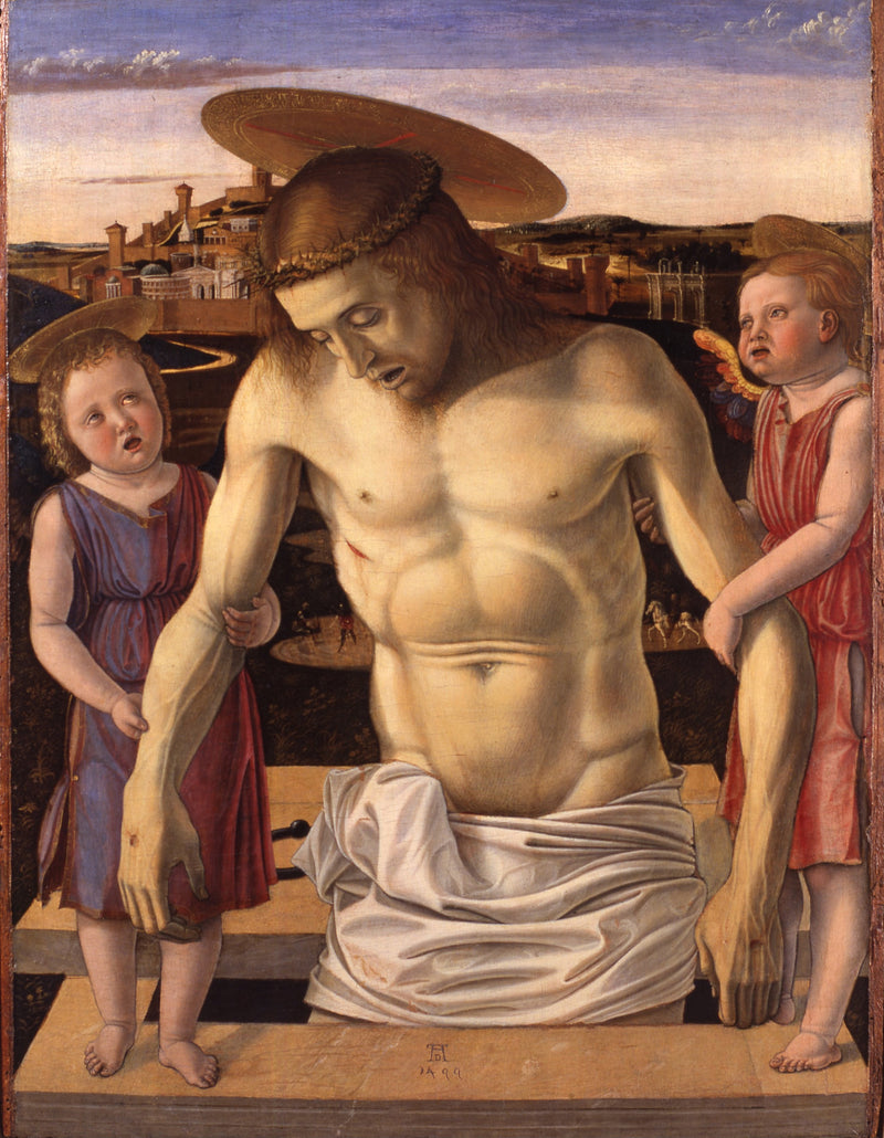 İsa Ölüm Sahnesi, İki Melek Tarafından Destekleniyor - Giovanni Bellini