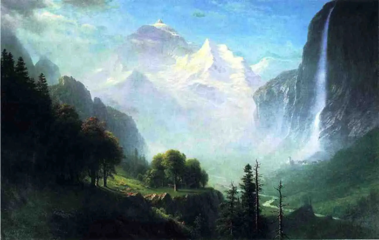 Chutes du Staubbach près de Lauterbrunnen Suisse - Albert Bierstadt - Alpha Reproduction